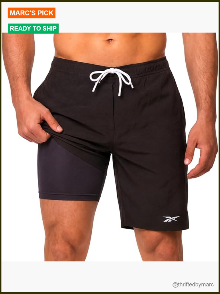 Men's 9" Swim Trunks With Compression Liner Quick Dry Board Shorts